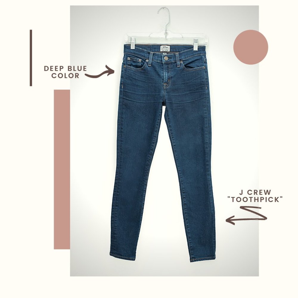 J Crew Skinny "Toothpick" Jeans Deep Blue